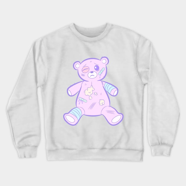 Pastel Goth Sad Bear Crewneck Sweatshirt by AtomicBullfrog